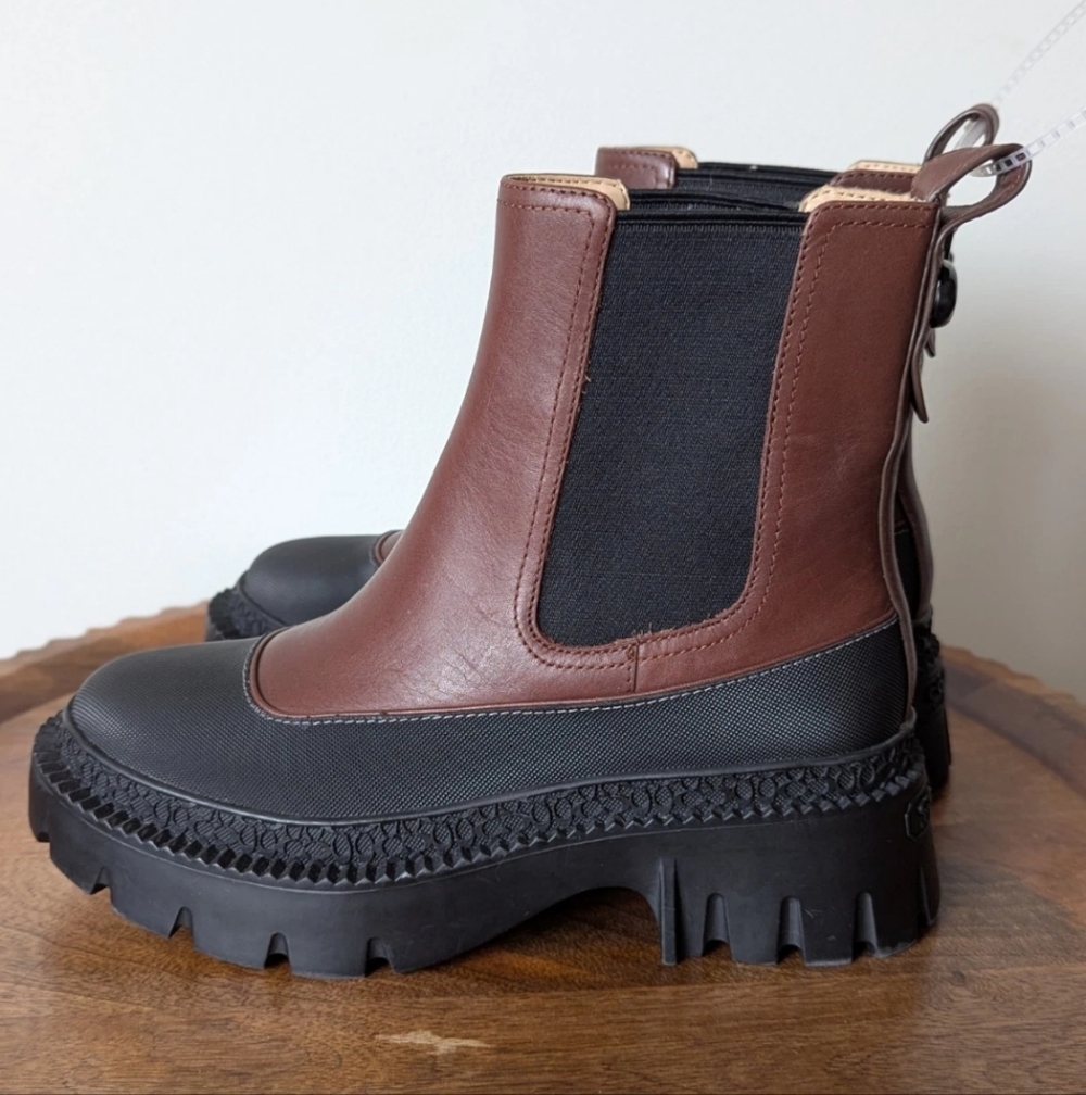 Coach Jayla Walnut Brown Women's Boots Platform Lug Sole Womens Sz 5 NWOB